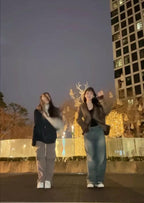 【KARINA same style】Boyfriend Wide Jeans 