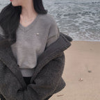 【🌷New Spring Arrivals】Label V-Neck Knit 