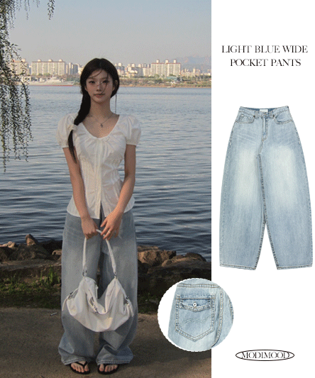 【OOTJ】Pocket Wide Jeans 