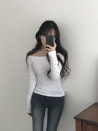 [Easy to Wear] Basic Off Shoulder Top 
