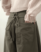 【彎刀神褲】Corset Belt Cotton Pants