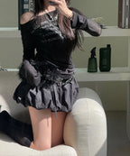 【🤍Same as JENNIE】LETTERING SHEER LONG SLEEVE 