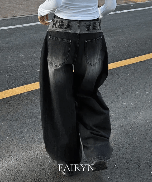 【🖤Heaven Patch Wide Jeans】 