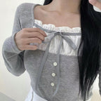 【🖤Trending Y2K】Ribbon Slit Top