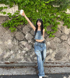 [Lazy Style] Pintuck Balloon Wide Denim