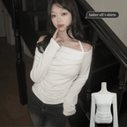 【春夏新品】Strap Drape Top