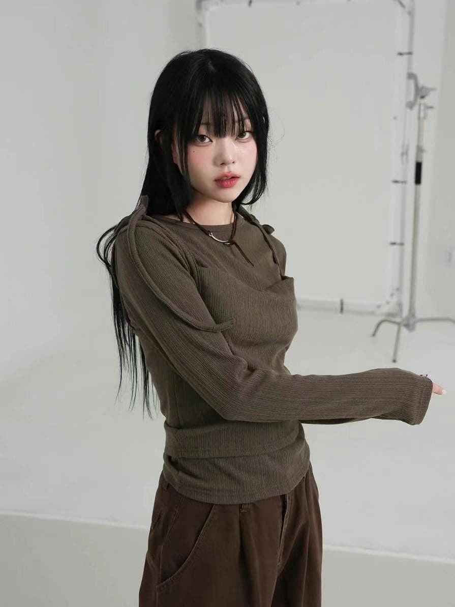 【🤎y2k vibe】Layered Top Set 