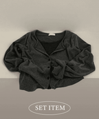 [Y2K Preppy Style] Stripe Layered Cardi Set 