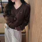 【🌷New Spring Arrivals】Label V-Neck Knit 