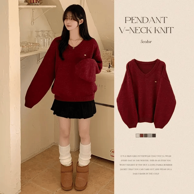 【☃️冬日針織】Label V-Neck Knit