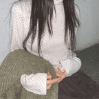 【🩶韓系波點】Polka Dot Neck Top