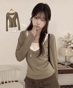 【秋感層疊】Slim Fit Layered Top Set