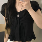 【夏日芭蕾風】Ribbon Puff Blouse