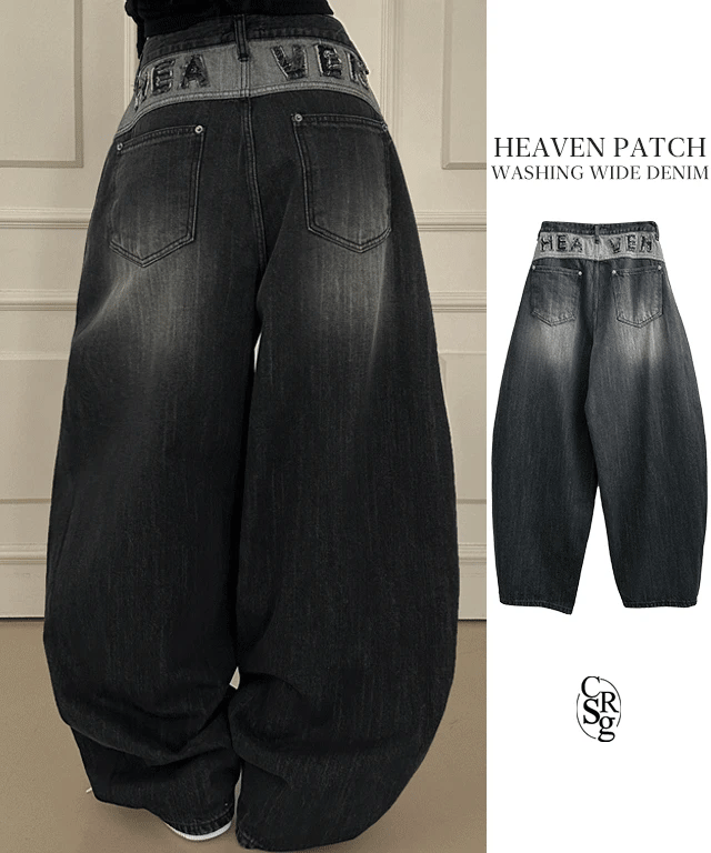 【🖤Heaven Patch Wide Jeans】 