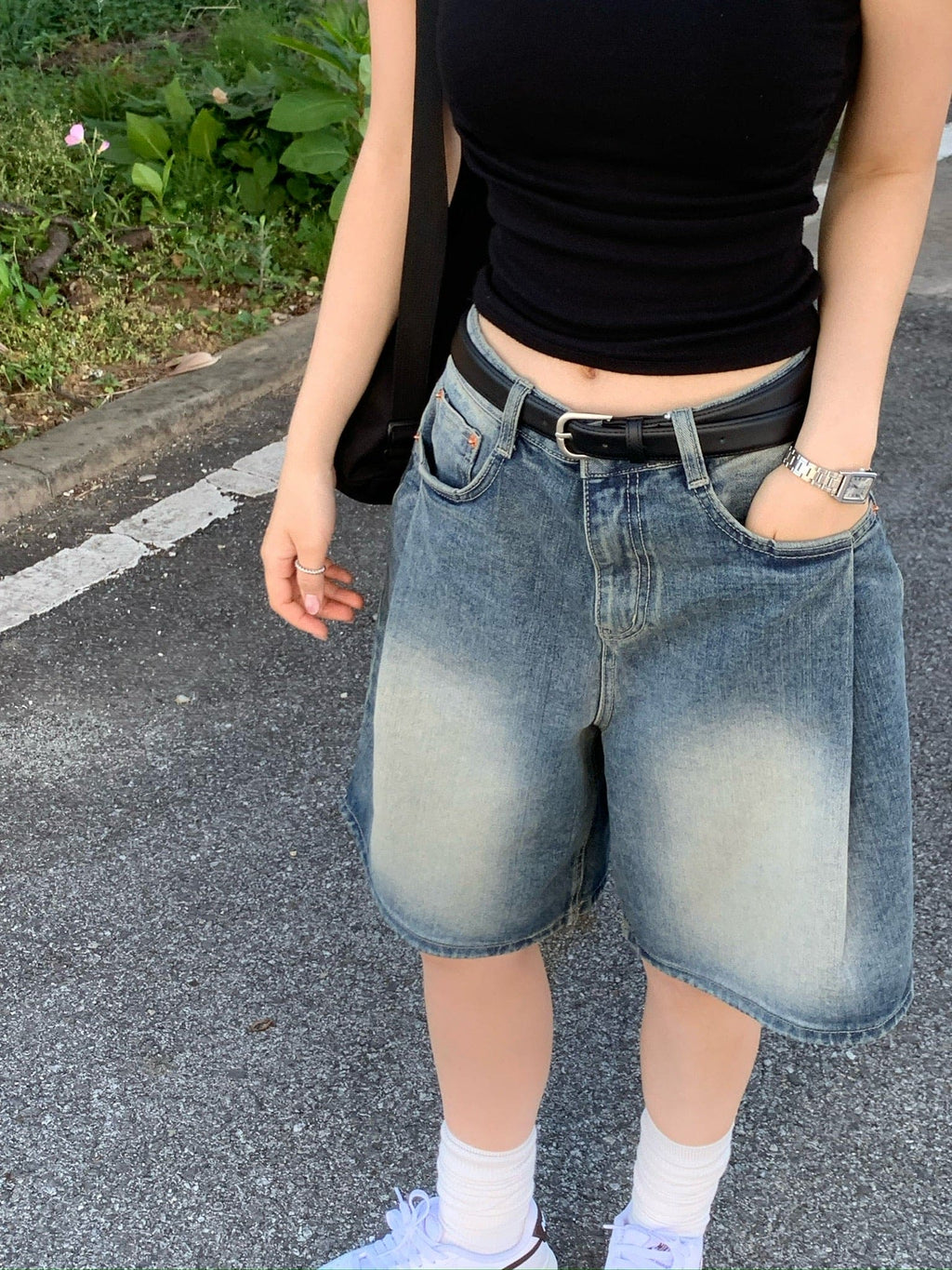 [Lazy Style] Balloon Denim Half Pants