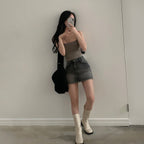 [Korean Hot Item!] Washing Denim Mini Skirt 