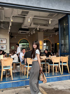 Straight-leg dress pants with a good drape, size 2.0 (can be shortened). 