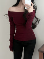 [Easy to Wear] Basic Off Shoulder Top 