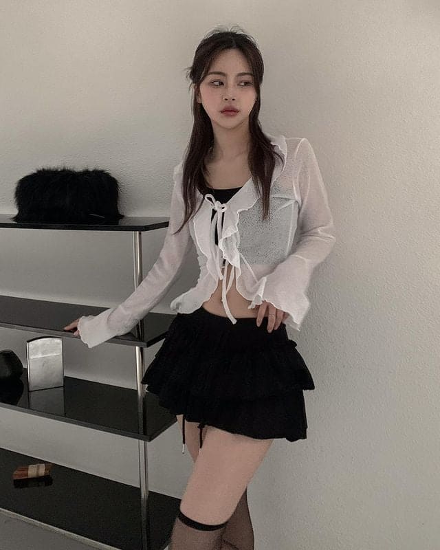 【🩶Korean Style Sexy】Ribbon Cardigan 