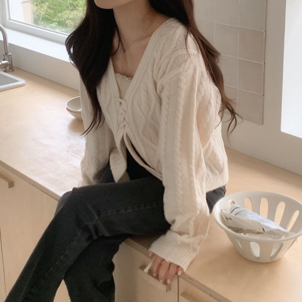 Palette Eyelet Ribbon Cardigan