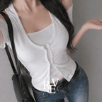 【復古甜辣】Button Halter Top