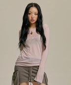 [Same as JISOO] STAR WING SHEER LONG SLEEVE