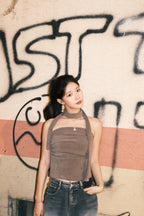 【y2k vibe】Serenity Scarf Top Set