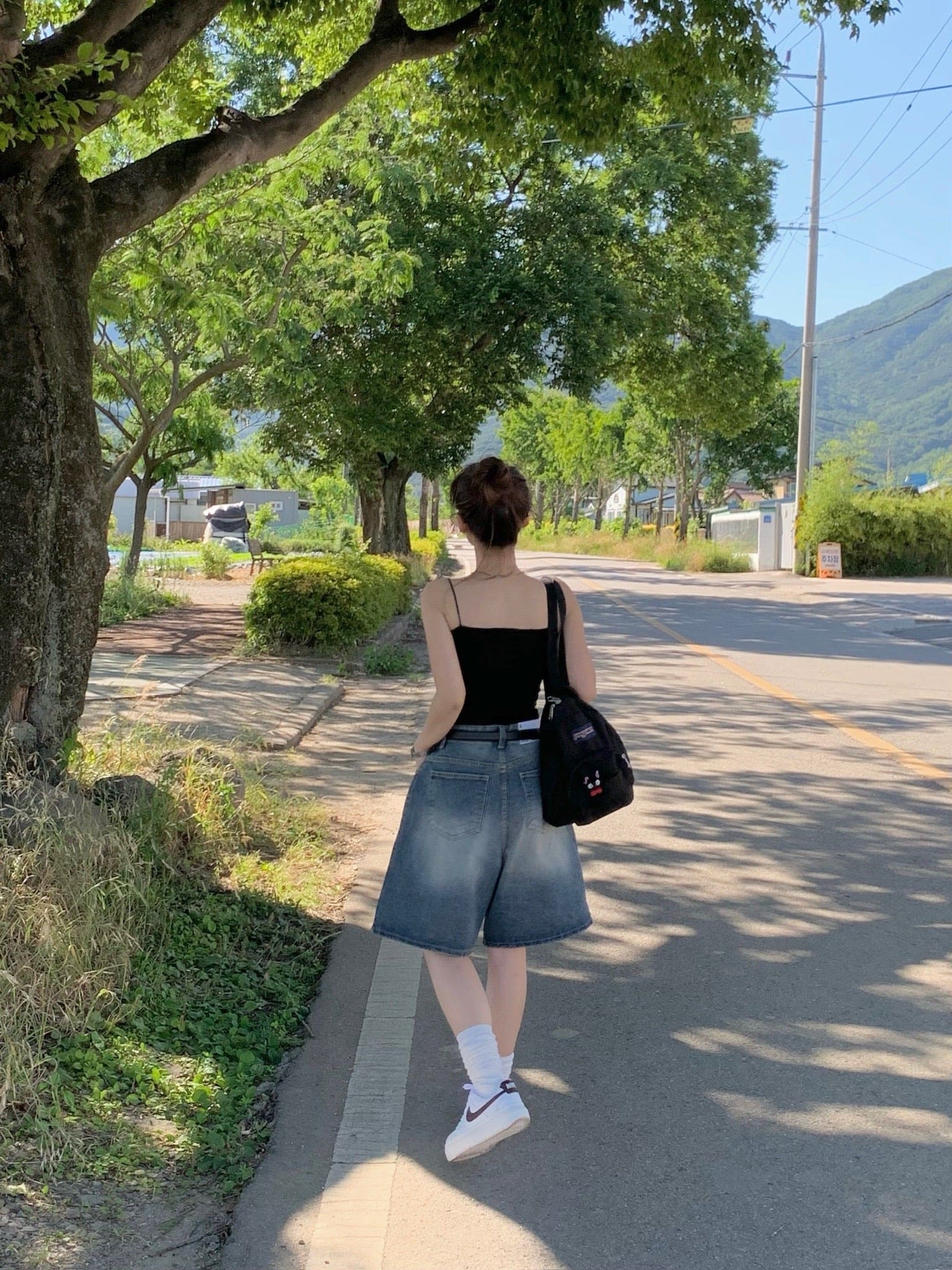 [Lazy Style] Balloon Denim Half Pants
