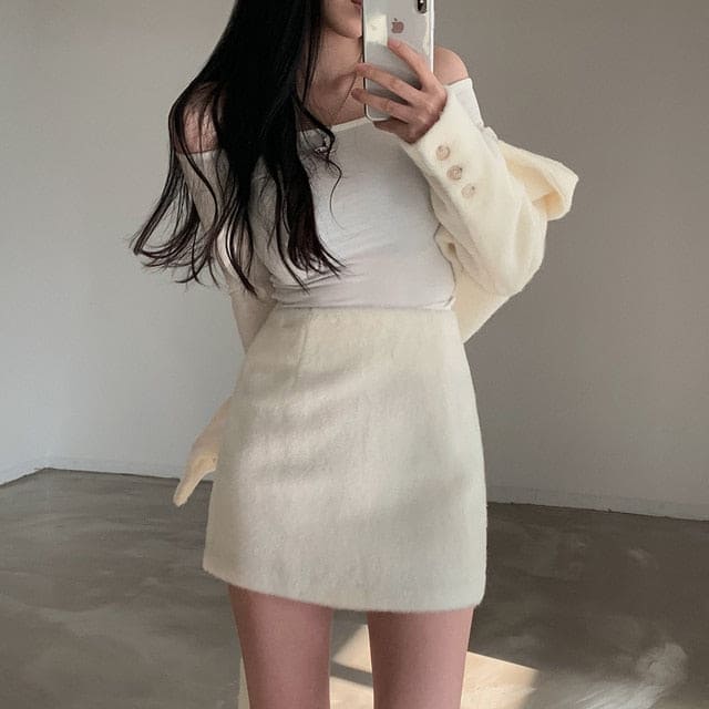 Tie Strap Off Shoulder Set 