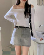 [Easy to Wear] Basic Off Shoulder Top 