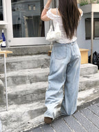 【OOTJ】Damaged Washing Wide Denim 