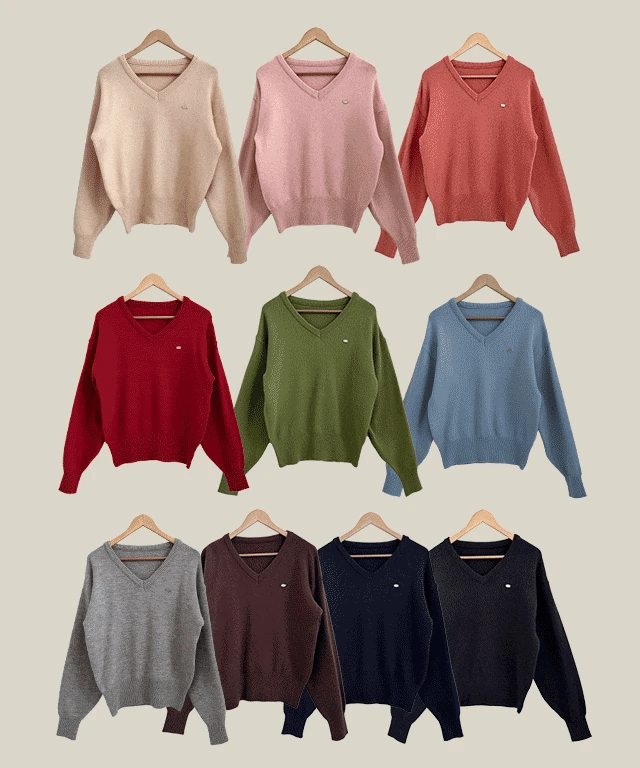 【🌷New Spring Arrivals】Label V-Neck Knit 