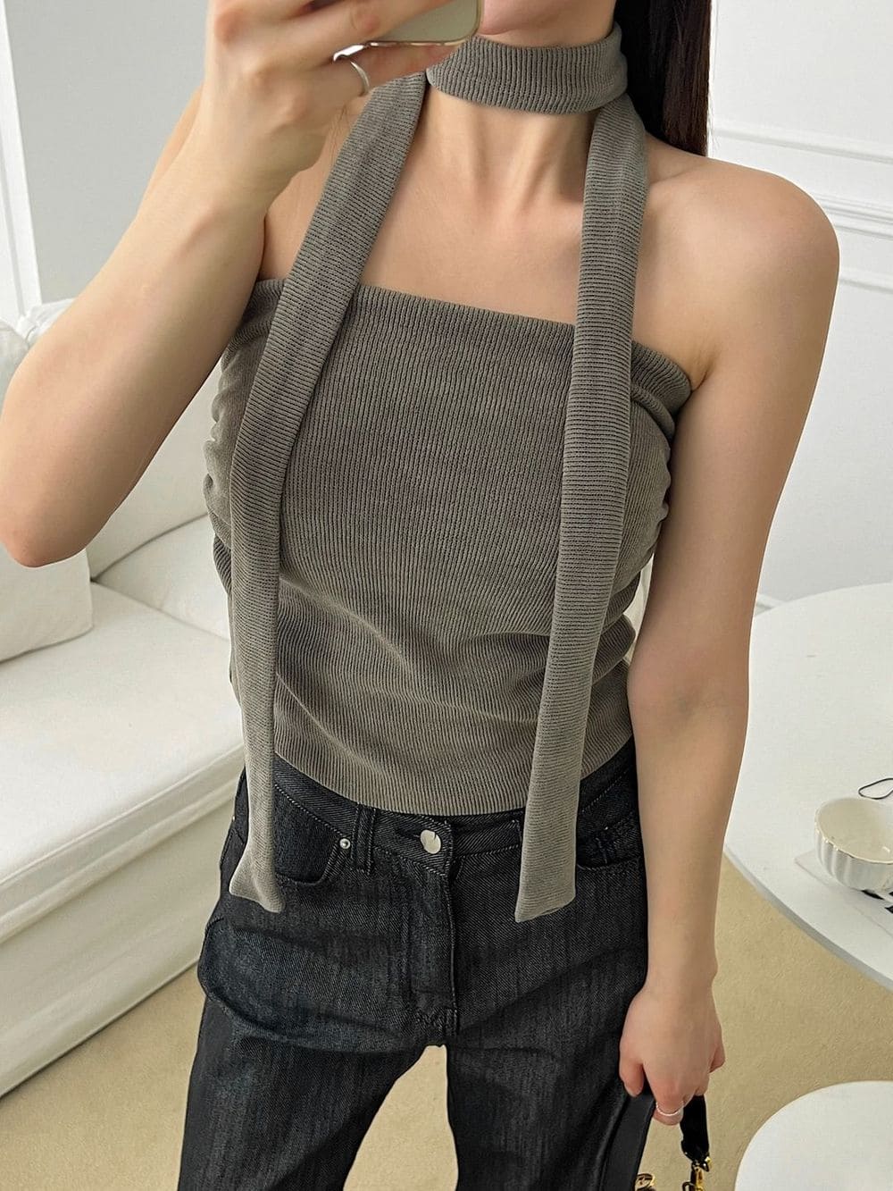 【y2k vibe】Serenity Scarf Top Set