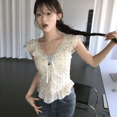 Cream Ribbon Blouse