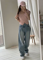 [Lazy Style] Pintuck Balloon Wide Denim