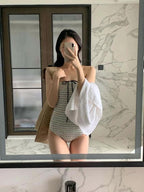 [Shop owner's personal favorite!] Halter Stripe Monokini 
