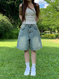 [Lazy Style] Balloon Denim Half Pants