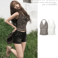 【小性感背心】Lace Draped Halter Top