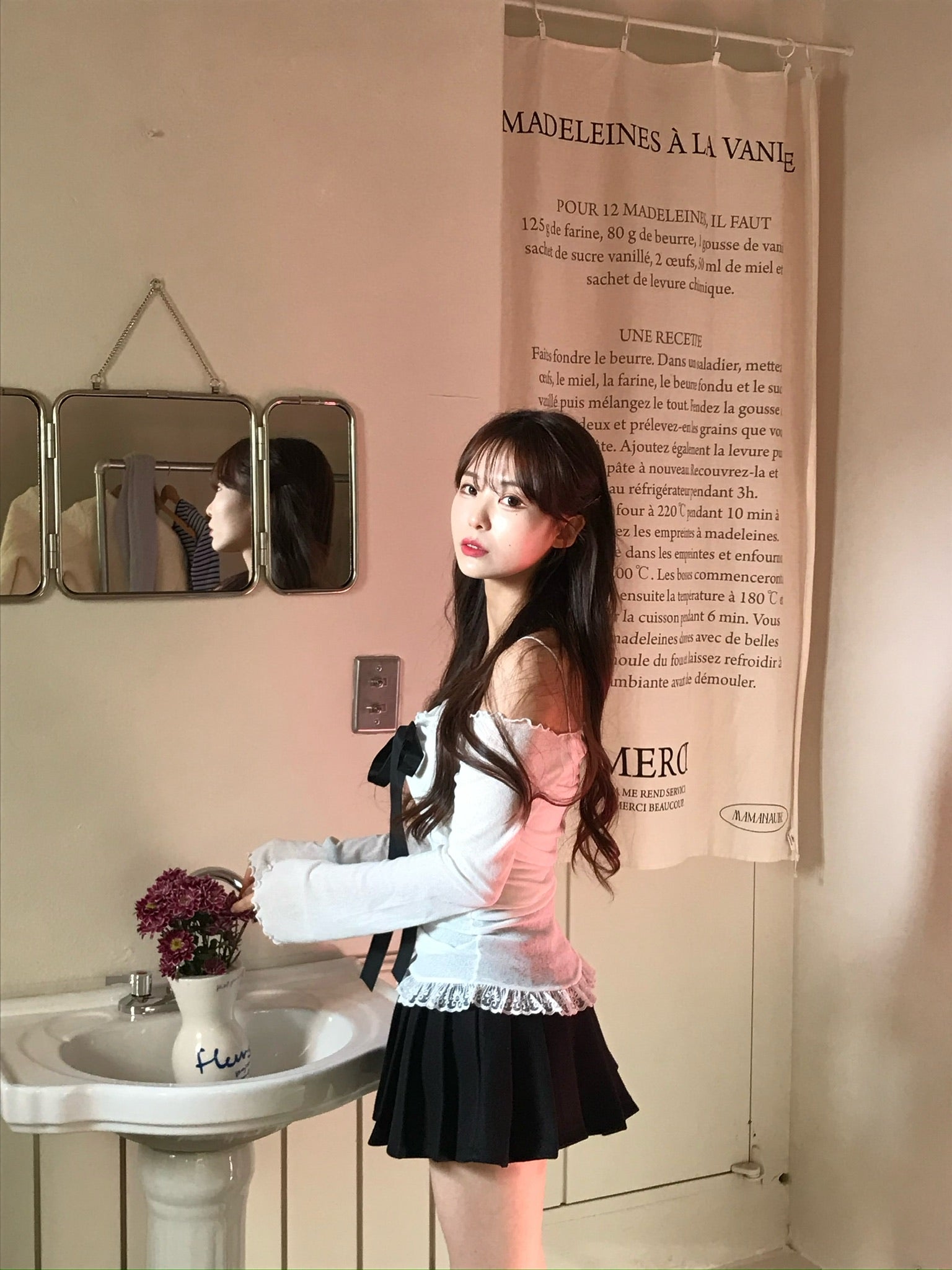 【🩶約會Pick】Ribbon Rose Top