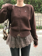 【🩶Daily】Label Cardigan 