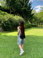 [Lazy Style] Balloon Denim Half Pants