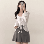 【🩶Korean Style Sexy】Ribbon Cardigan 