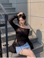 【y2k vibe】Unbalanced Loose Fit Knitwear 