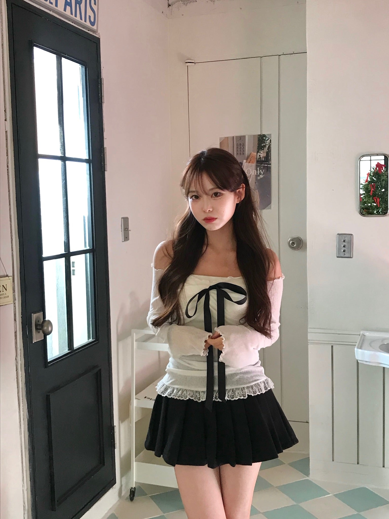 【🩶約會Pick】Ribbon Rose Top