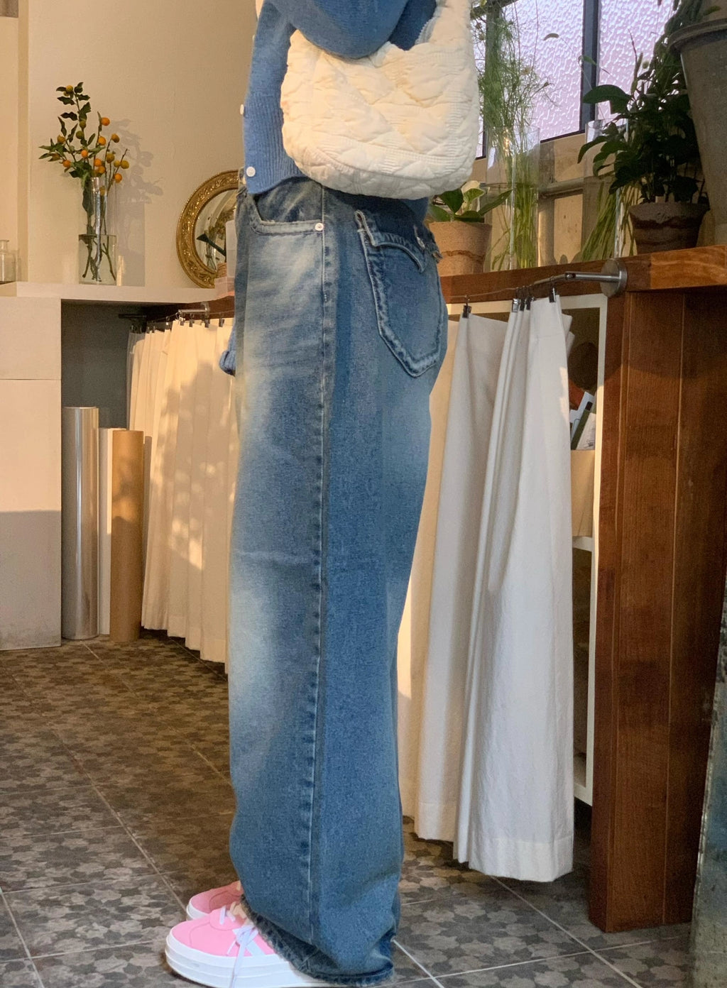 【KARINA same style】Boyfriend Wide Jeans 