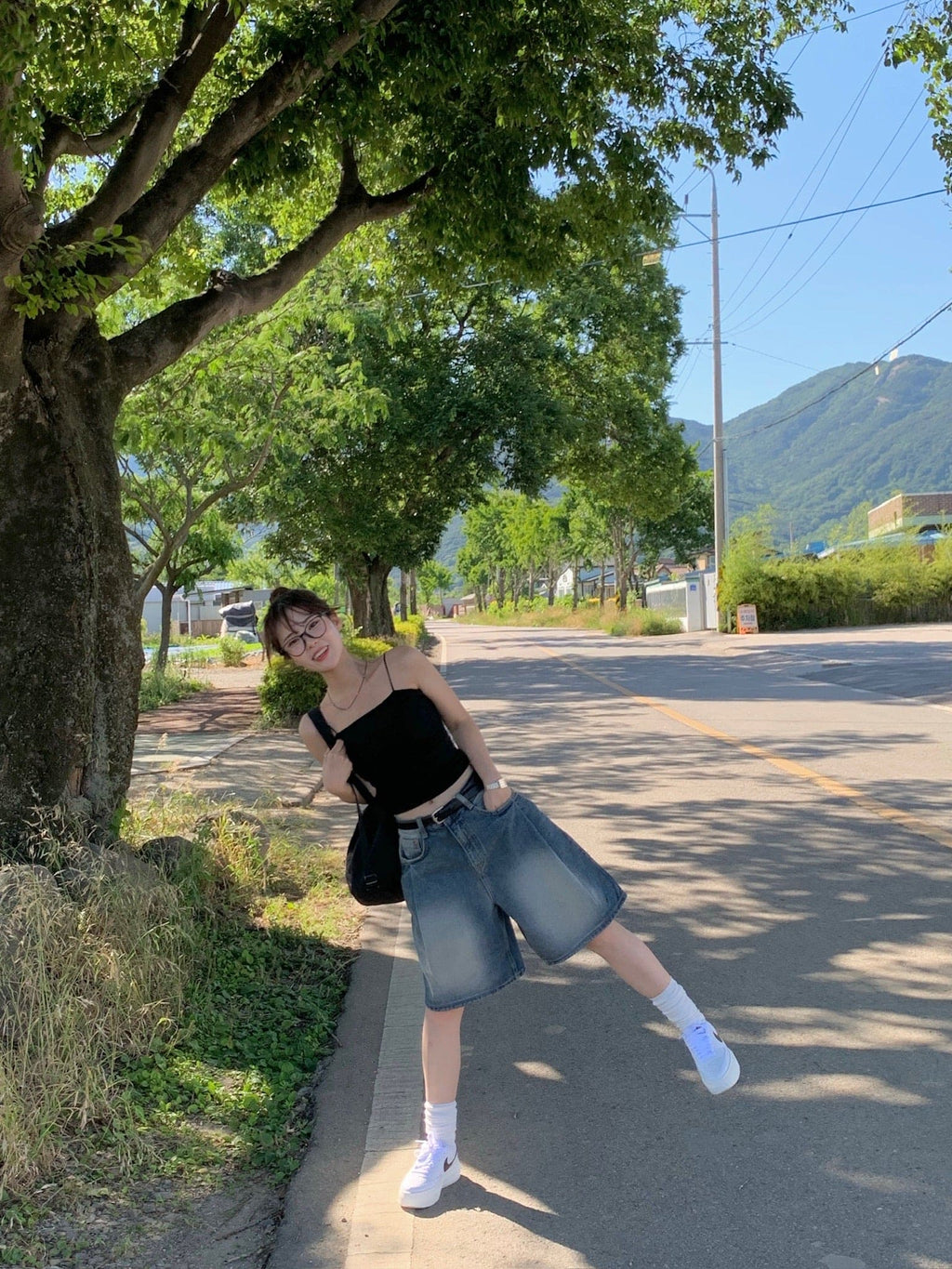 [Lazy Style] Balloon Denim Half Pants