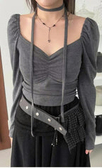 【🩶Sweet and Cool Hot Girl】Heart Shirring Scarf Set 