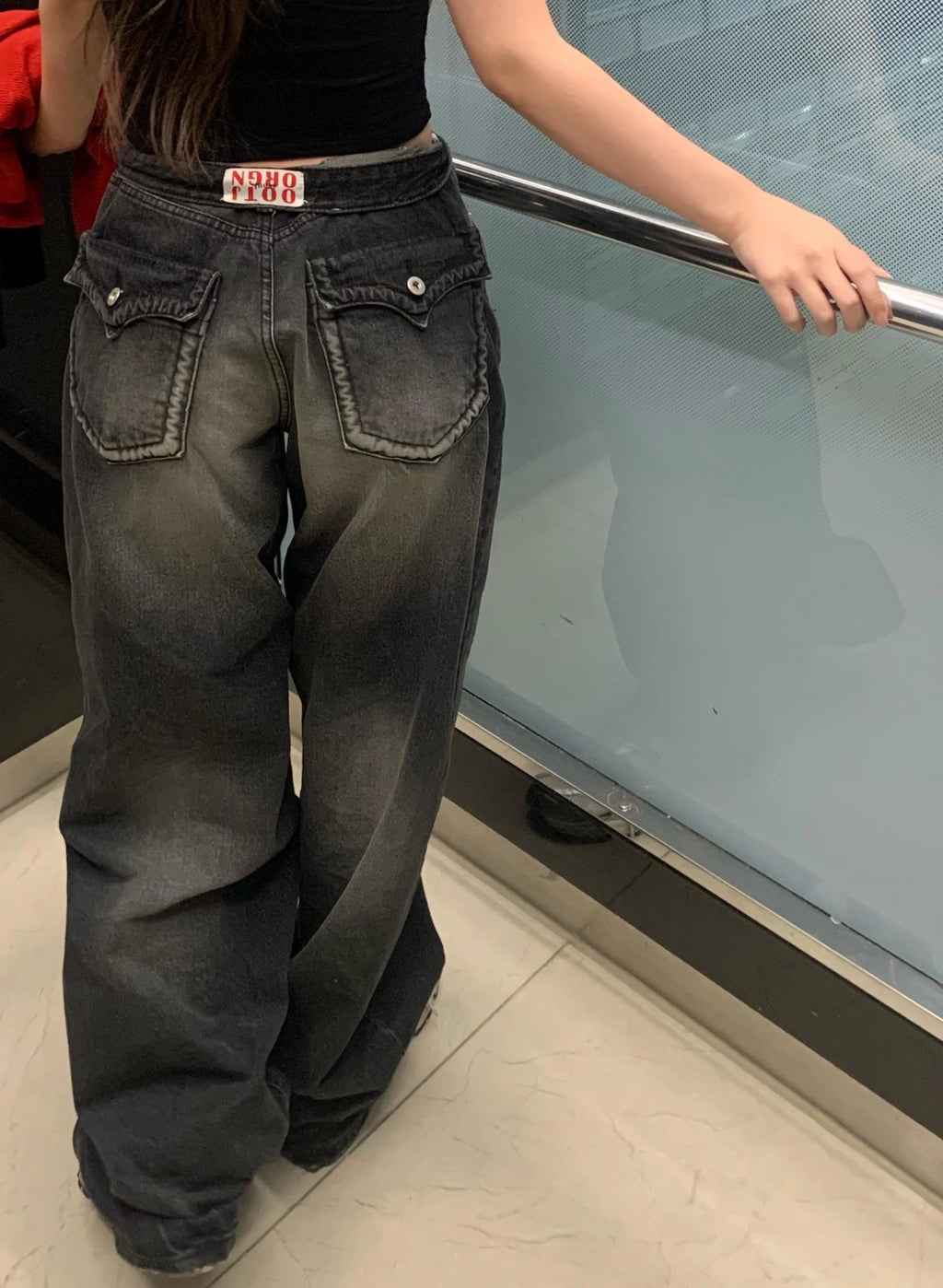 【OOTJ】Hip Pocket Wide Jeans 