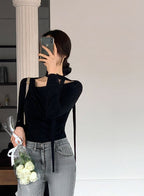 【🩰Ballet Core】Drape Shirring Tie Set