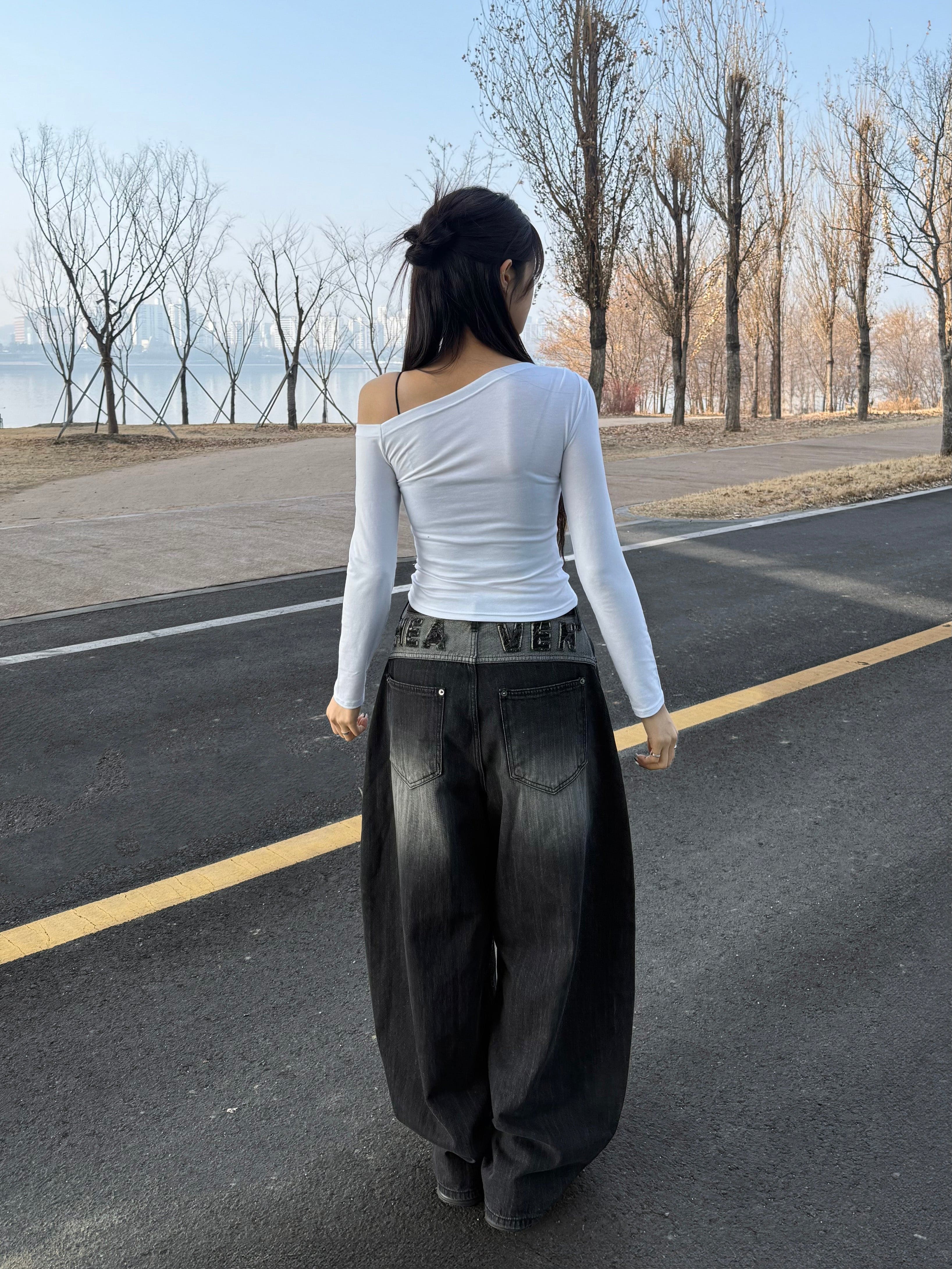 【🖤Heaven Patch Wide Jeans】 